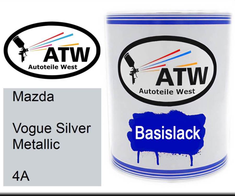 Mazda, Vogue Silver Metallic, 4A: 1L Lackdose, von ATW Autoteile West.